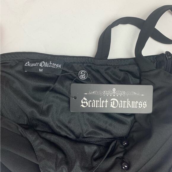 Scarlett Darkness womens medium black pinup sweetheart dress new goth renaissanc - Picture 3 of 9